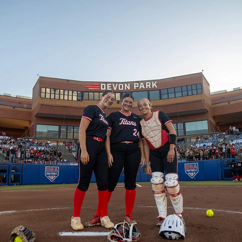 Softball stadium portraits by Rose Rock Productions